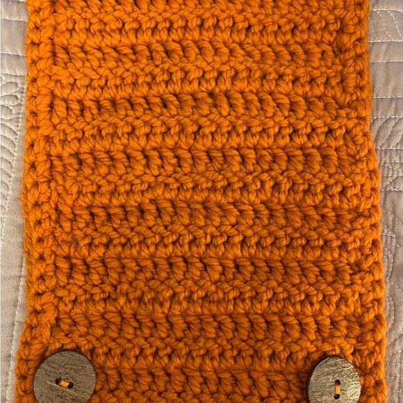 Burnt Orange Coat Collar/Scarf with matching News Boy Cap - Picture 3 of 6